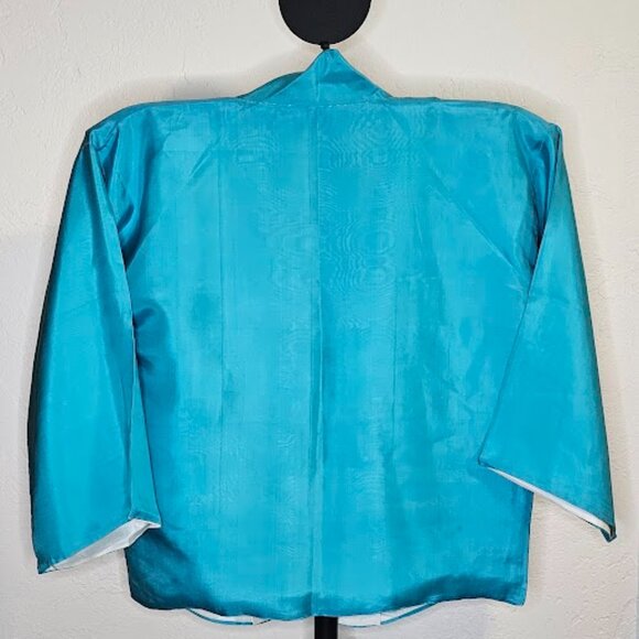 UNUSED Vintage Hand Made Silk Kimono, Happi Jacket. Reversable (24-1216) - Picture 3 of 7